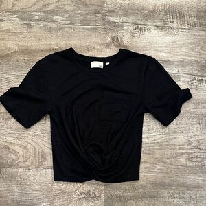 Aritzai Wilfred Free Women's Medium Black Twist Front‎ Crop Top